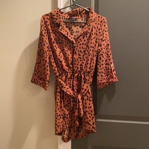 New Forever 21 Brown and Black Cheetah Romper/Jumpsuit